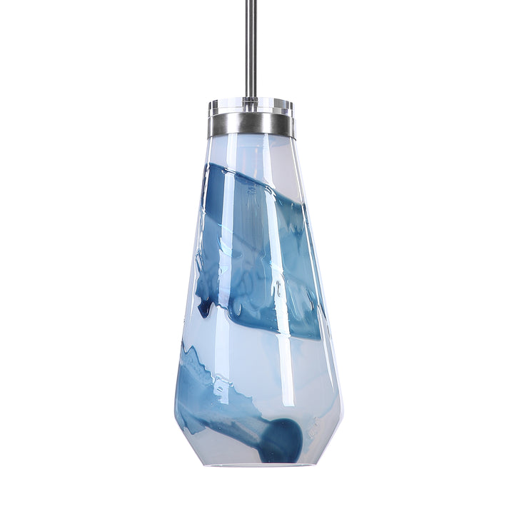 WINDSWEPT BLUE & WHITE 1 LIGHT MINI PENDANT - AmericanHomeFurniture