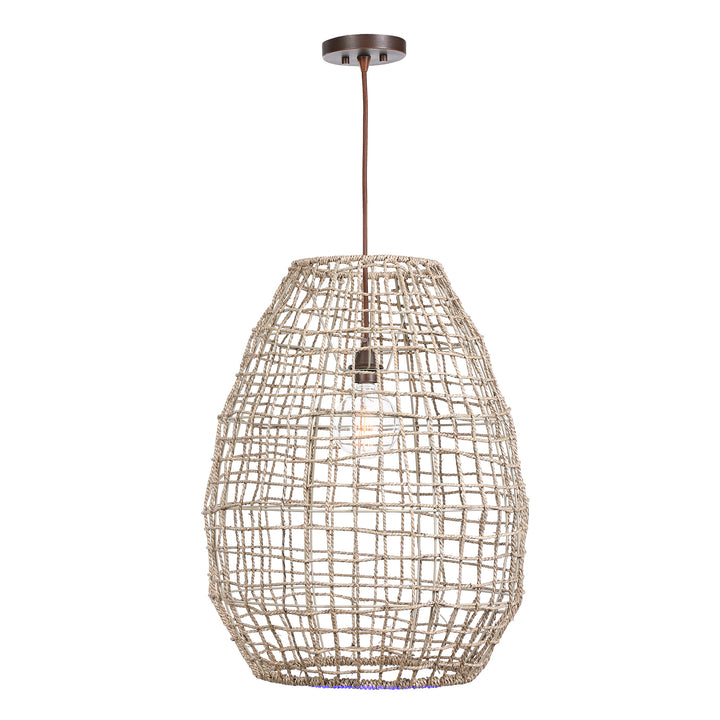 CROSS WEAVE 1 LIGHT PENDANT - AmericanHomeFurniture