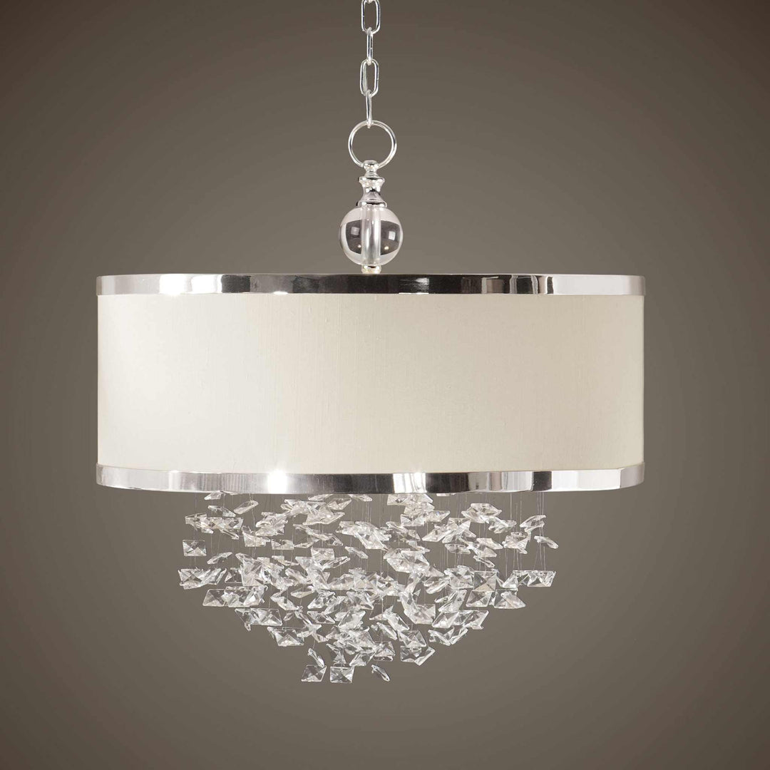 FASCINATION 3 LIGHT SILKEN DRUM PENDANT - AmericanHomeFurniture