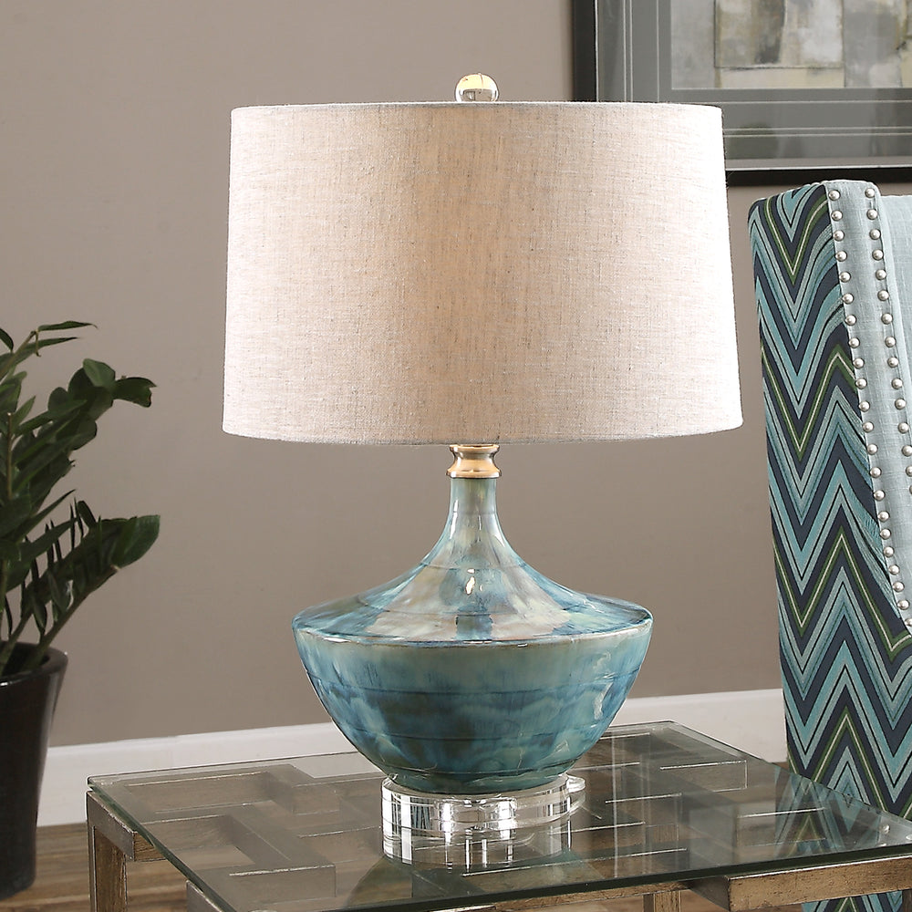 Chasida Blue Ceramic Lamp - AmericanHomeFurniture