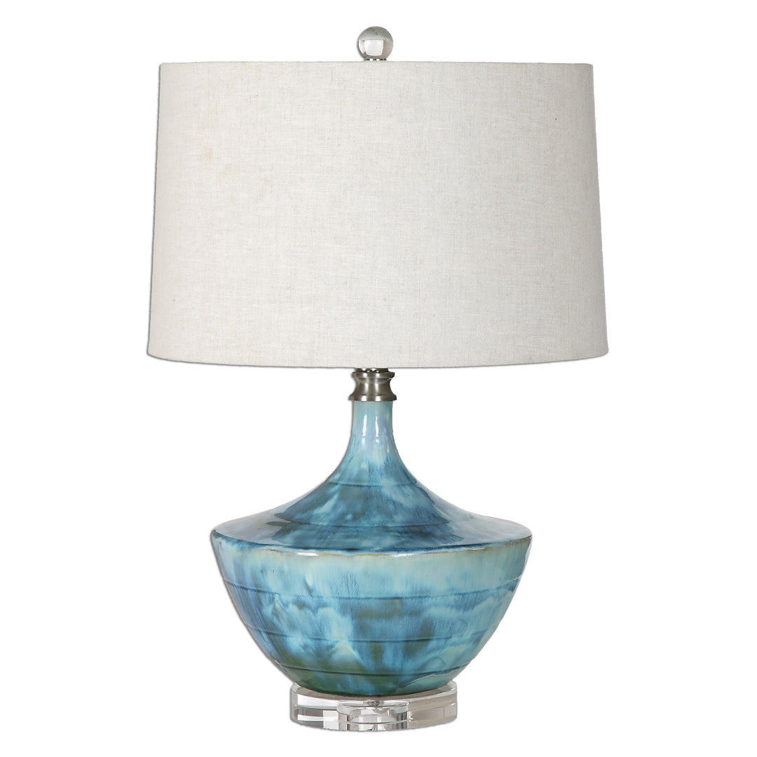 Chasida Blue Ceramic Lamp - AmericanHomeFurniture
