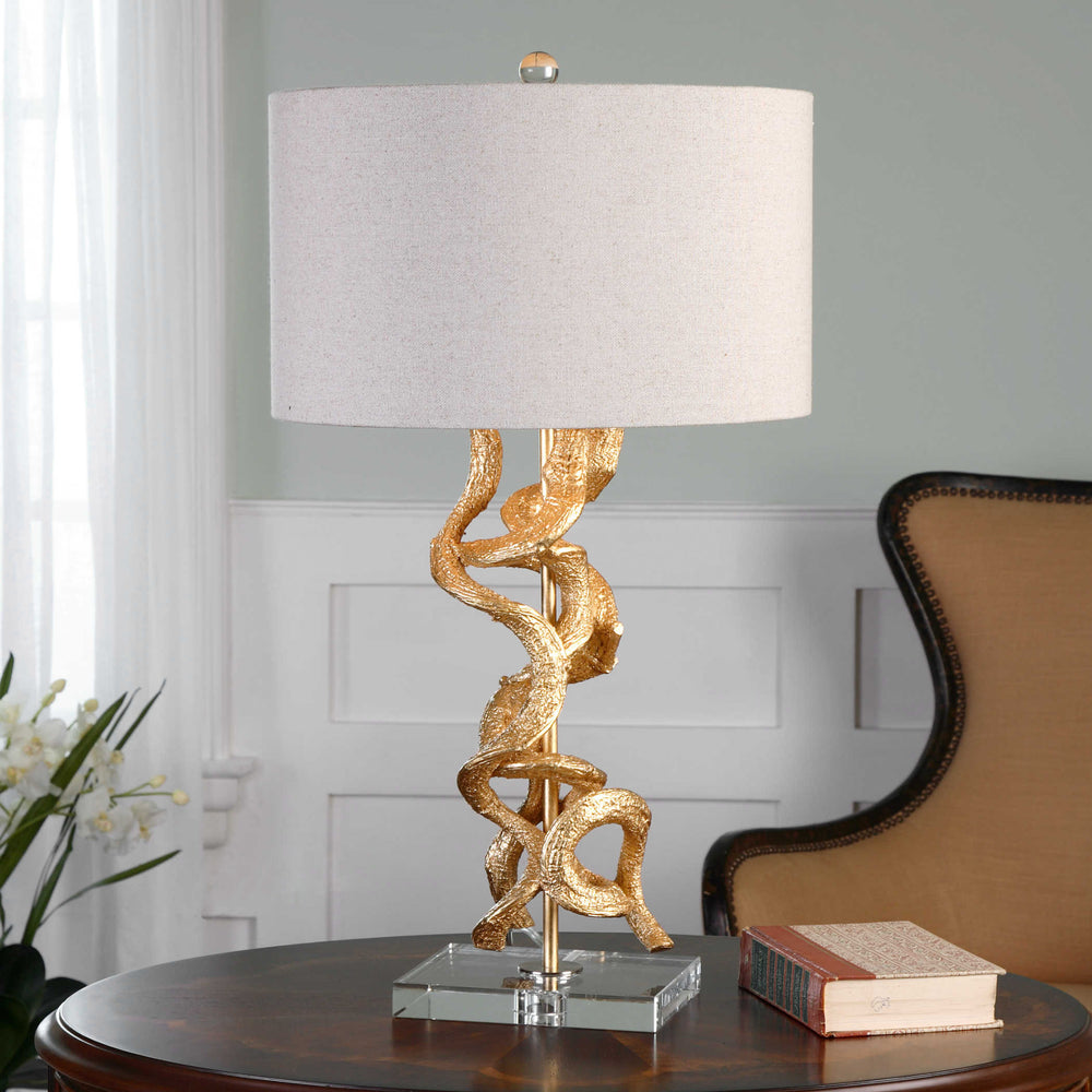 TWISTED VINES GOLD TABLE LAMP - AmericanHomeFurniture