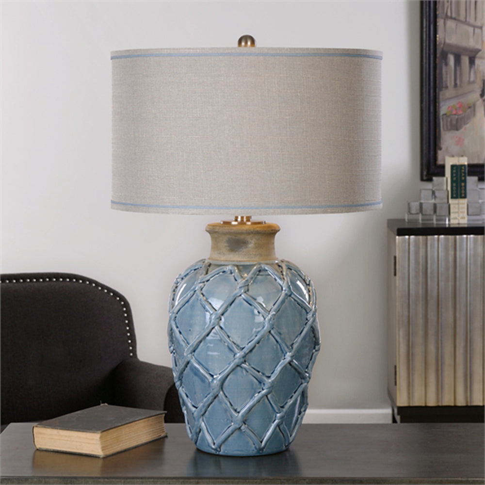PARTERRE PALE BLUE TABLE LAMP - AmericanHomeFurniture