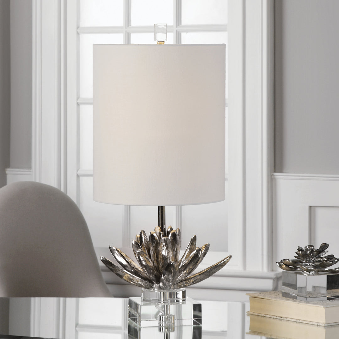 SILVER LOTUS ACCENT LAMP - AmericanHomeFurniture