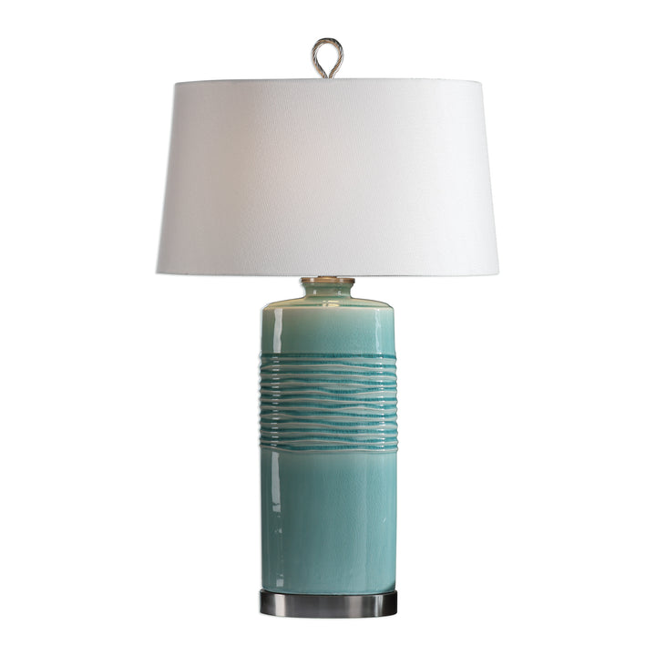 RILA DISTRESSED TEAL TABLE LAMP - AmericanHomeFurniture