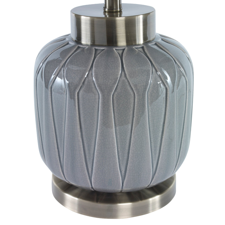 Zahlia Aged Gray Ceramic Lamp - AmericanHomeFurniture