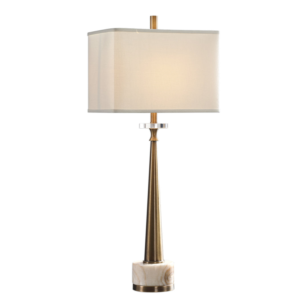 VERNER TAPERED BRASS TABLE LAMP - AmericanHomeFurniture