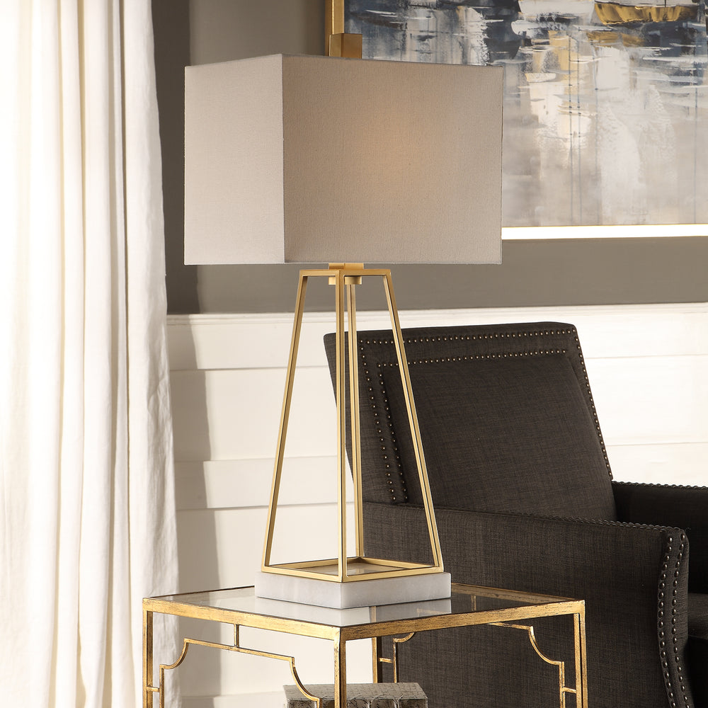 Mackean Metallic Gold Lamp - AmericanHomeFurniture