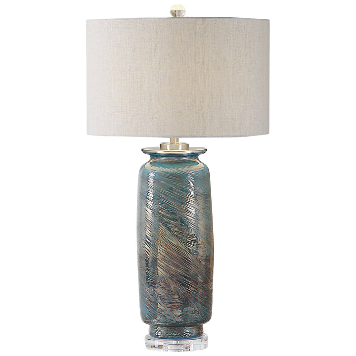 OLESYA SWIRL GLASS TABLE LAMP - AmericanHomeFurniture