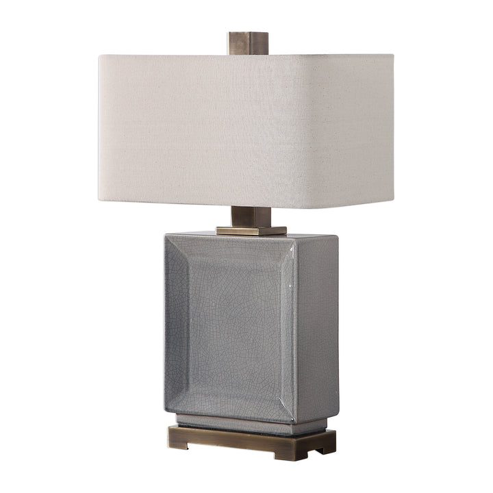 ABBOT CRACKLED GRAY TABLE LAMP - AmericanHomeFurniture