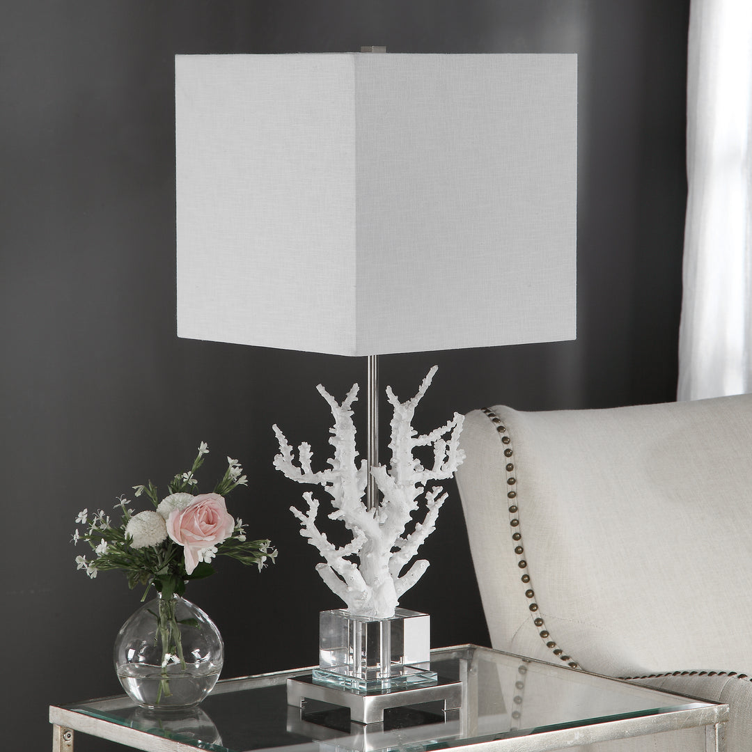 CORALLO WHITE CORAL TABLE LAMP - AmericanHomeFurniture