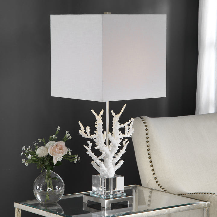 CORALLO WHITE CORAL TABLE LAMP - AmericanHomeFurniture