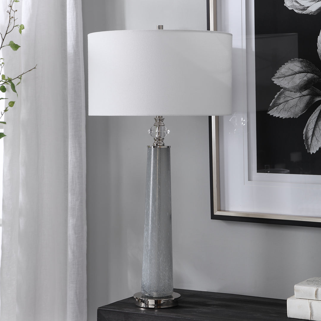 GRAYTON FROSTED ART TABLE LAMP - AmericanHomeFurniture