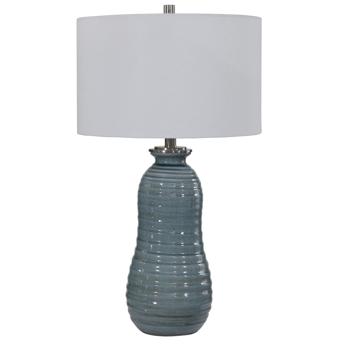 ZAILA LIGHT BLUE TABLE LAMP - AmericanHomeFurniture