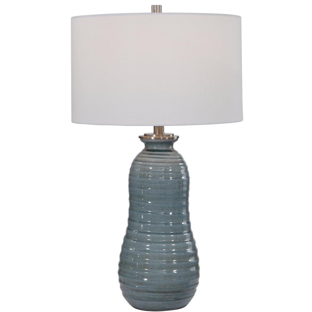 ZAILA LIGHT BLUE TABLE LAMP - AmericanHomeFurniture