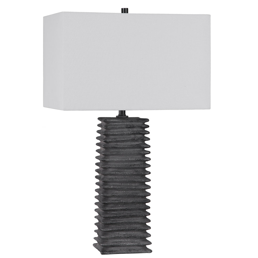 SANDERSON METALLIC CHARCOAL TABLE LAMP - AmericanHomeFurniture