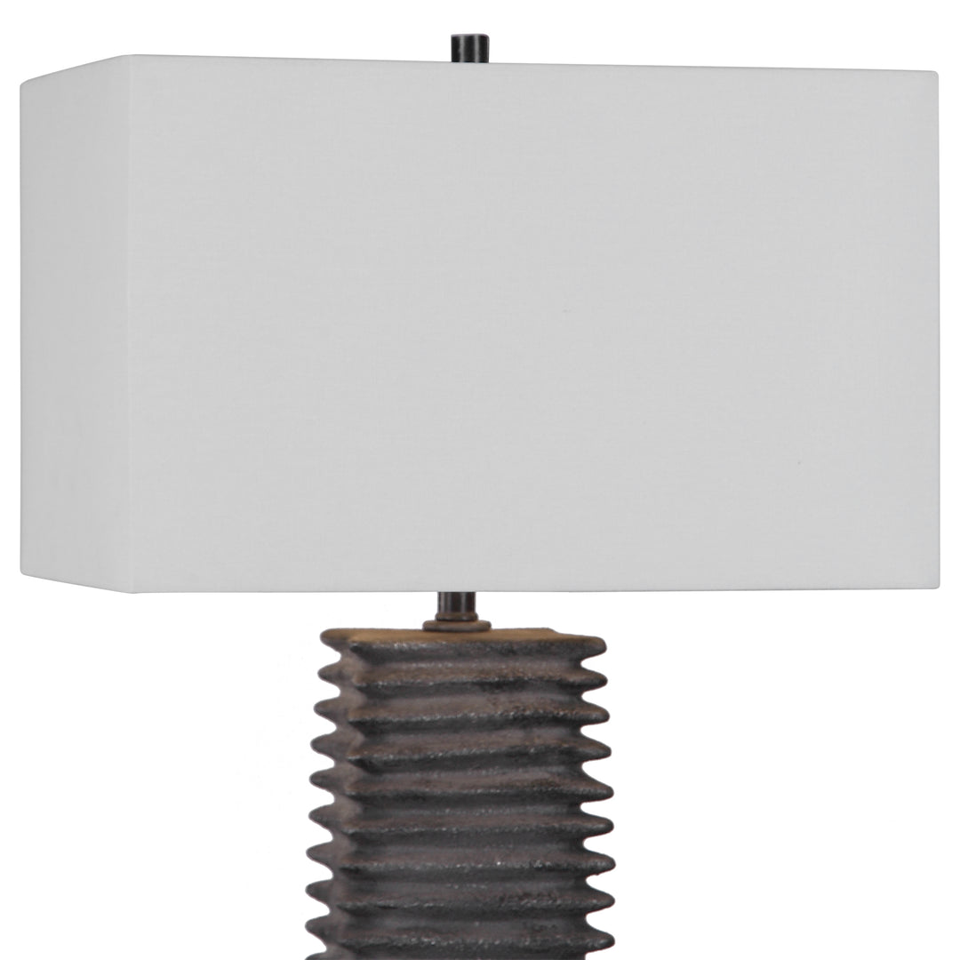 SANDERSON METALLIC CHARCOAL TABLE LAMP - AmericanHomeFurniture