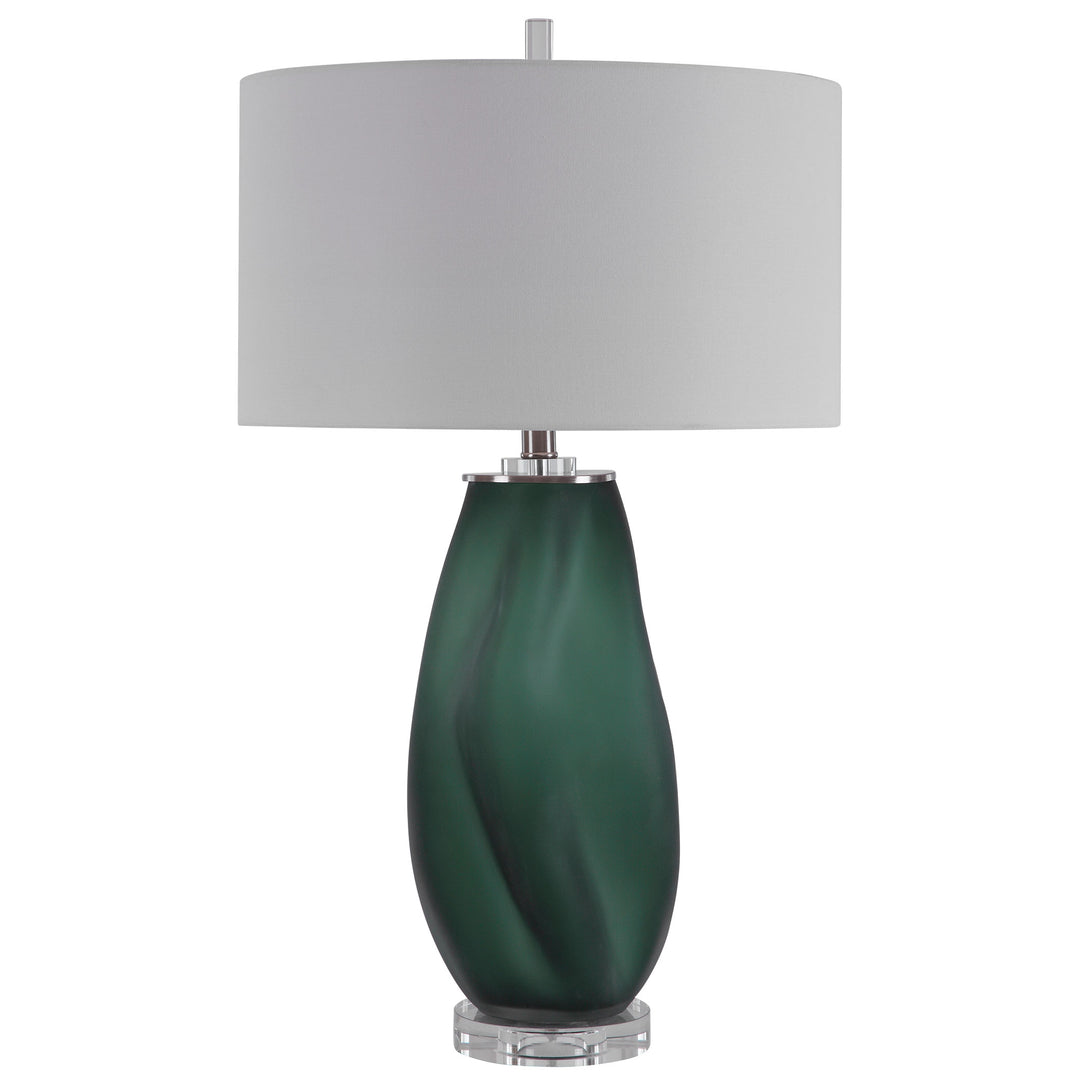 ESMERALDA GREEN GLASS TABLE LAMP - AmericanHomeFurniture