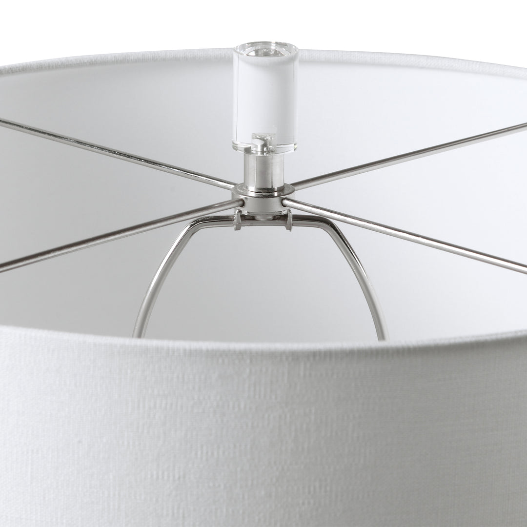 CAELINA TEXTURED WHITE TABLE LAMP - AmericanHomeFurniture