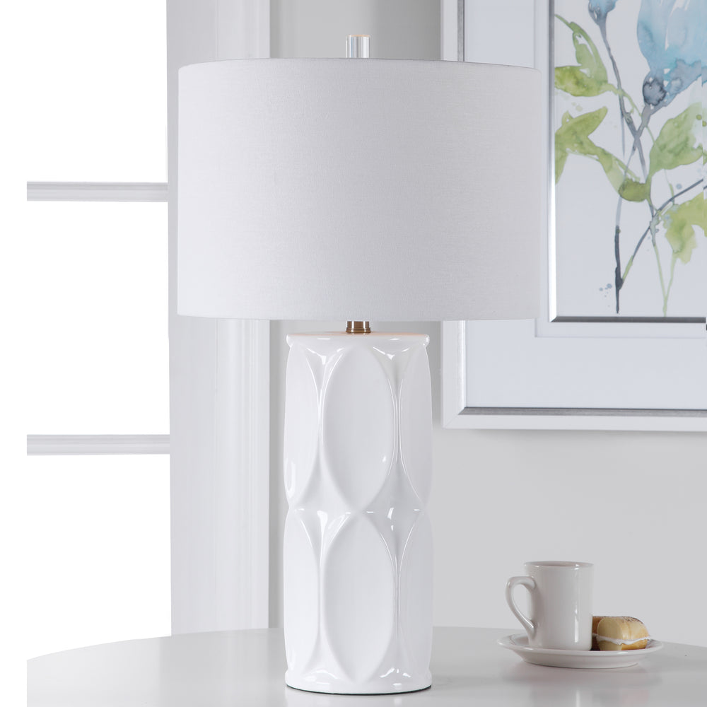 SINCLAIR WHITE TABLE LAMP - AmericanHomeFurniture