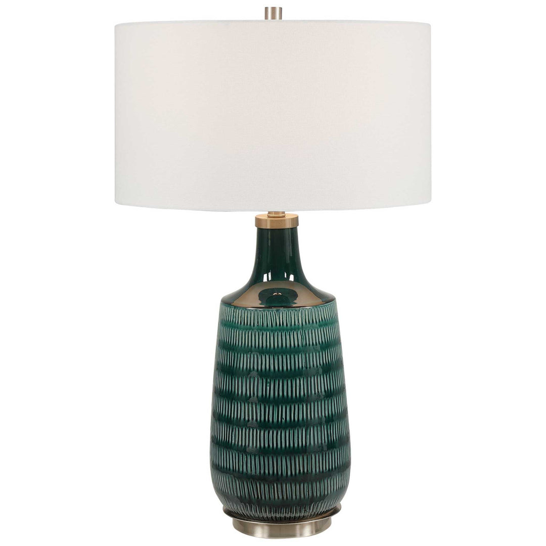 SCOUTS DEEP GREEN TABLE LAMP - AmericanHomeFurniture