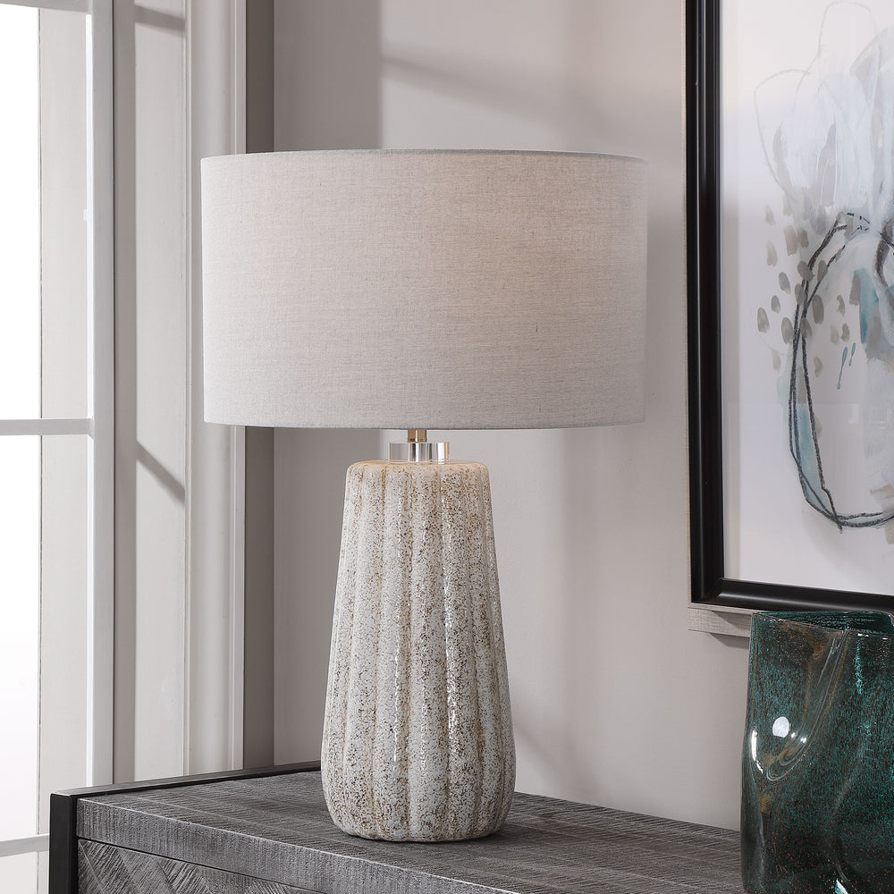 PIKES STONE-IVORY TABLE LAMP - AmericanHomeFurniture