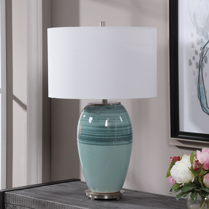 CAICOS TEAL TABLE LAMP - AmericanHomeFurniture
