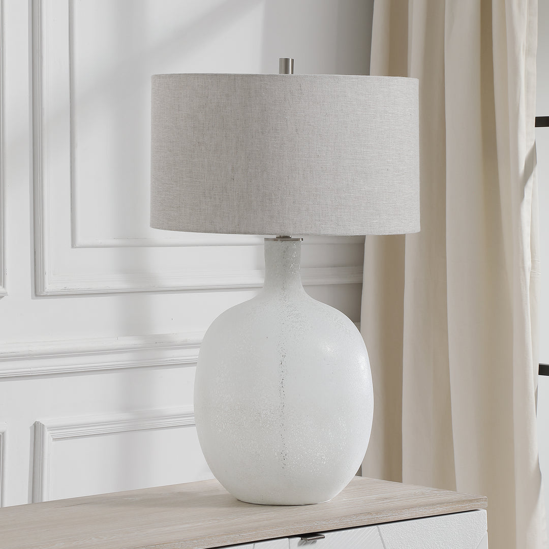 WHITEOUT MOTTLED GLASS TABLE LAMP - AmericanHomeFurniture