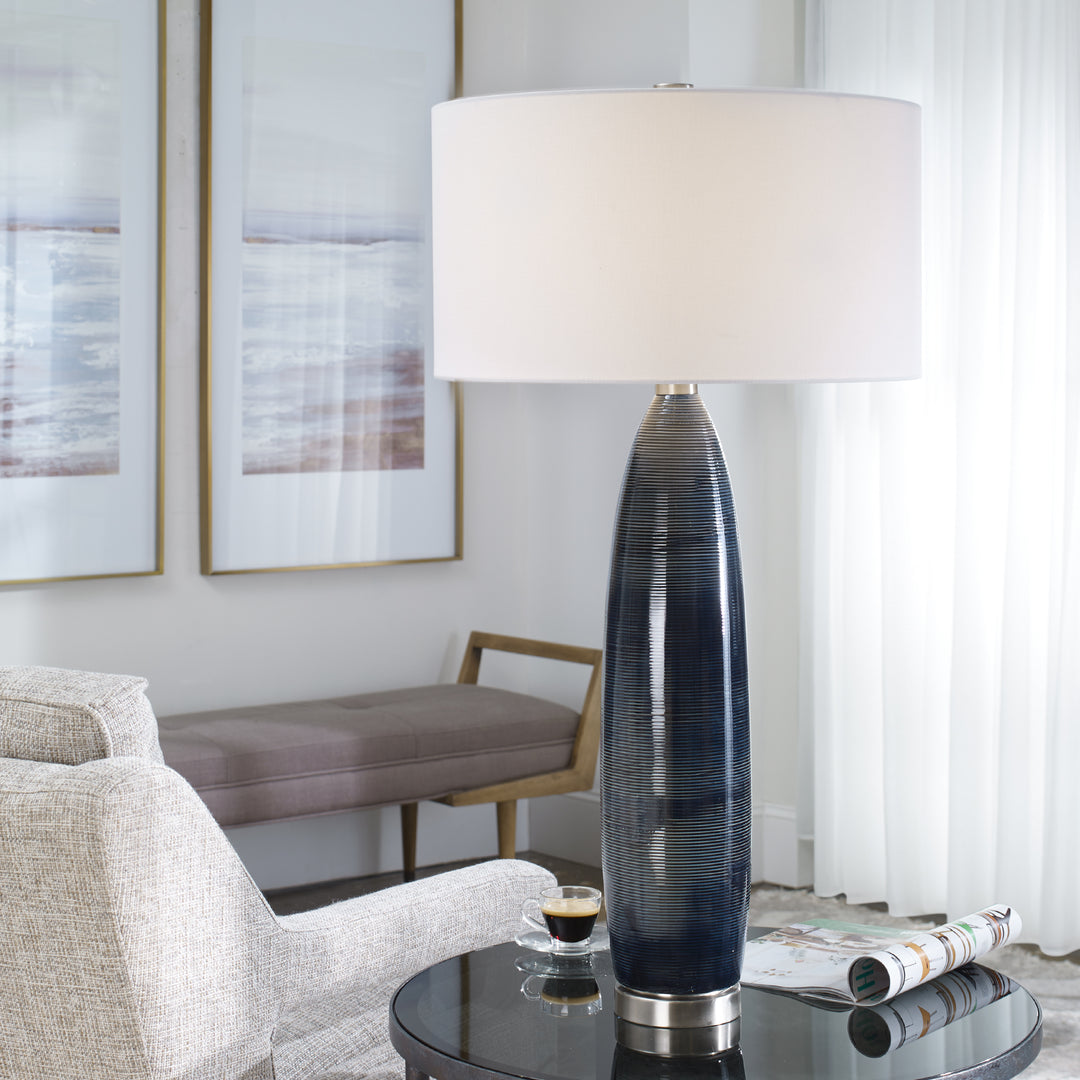 CULLEN BLUE GRAY TABLE LAMP - AmericanHomeFurniture