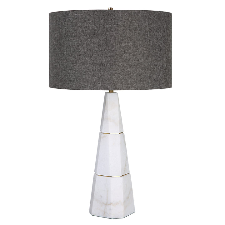 CITADEL WHITE MARBLE TABLE LAMP - AmericanHomeFurniture