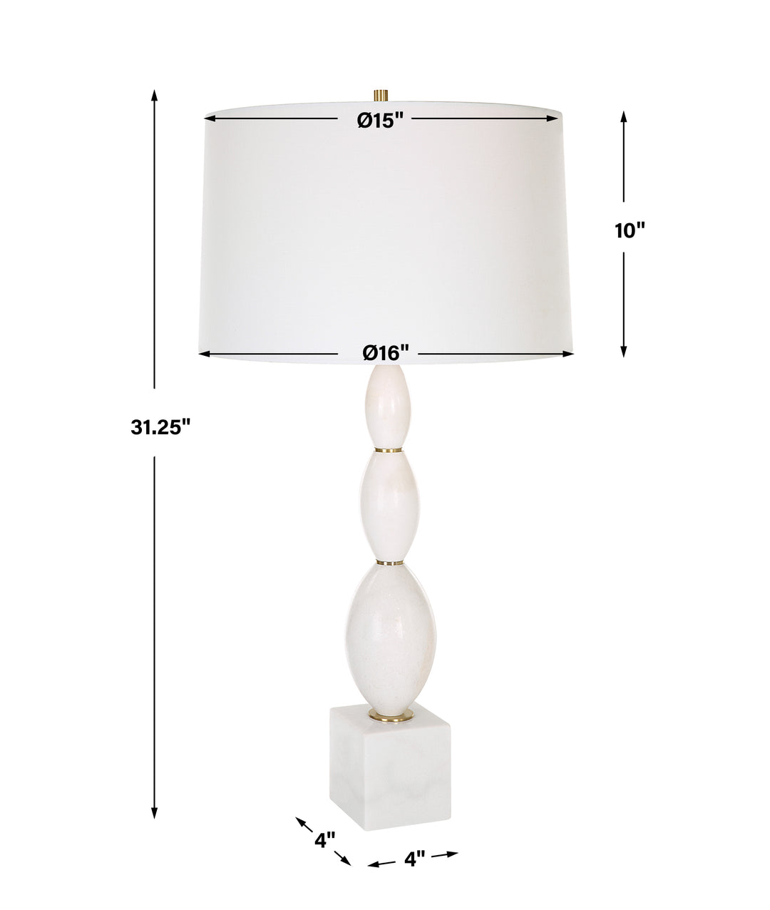 Regalia White Marble Table Lamp