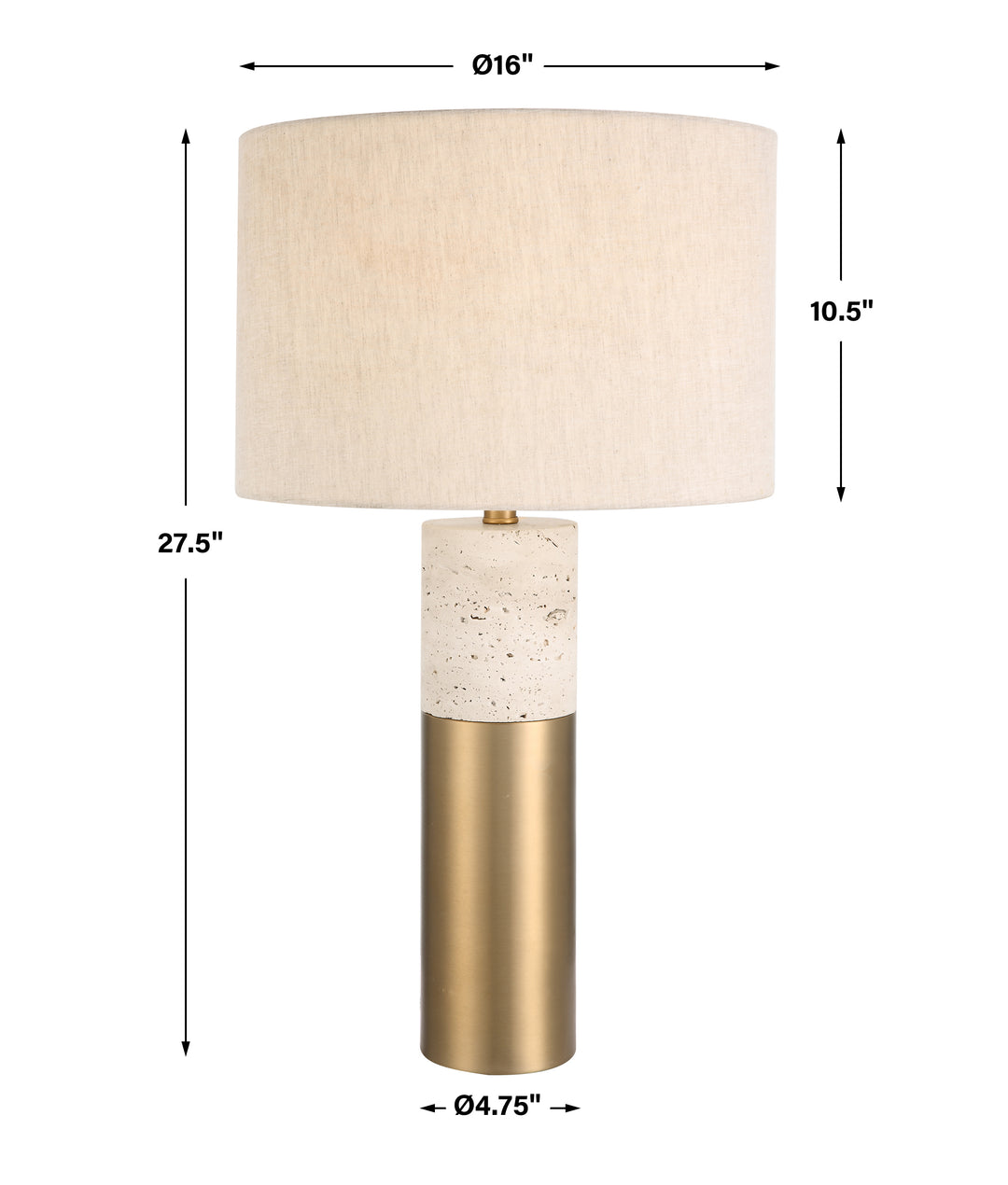 Gravitas Elegant Brass & Stone Lamp