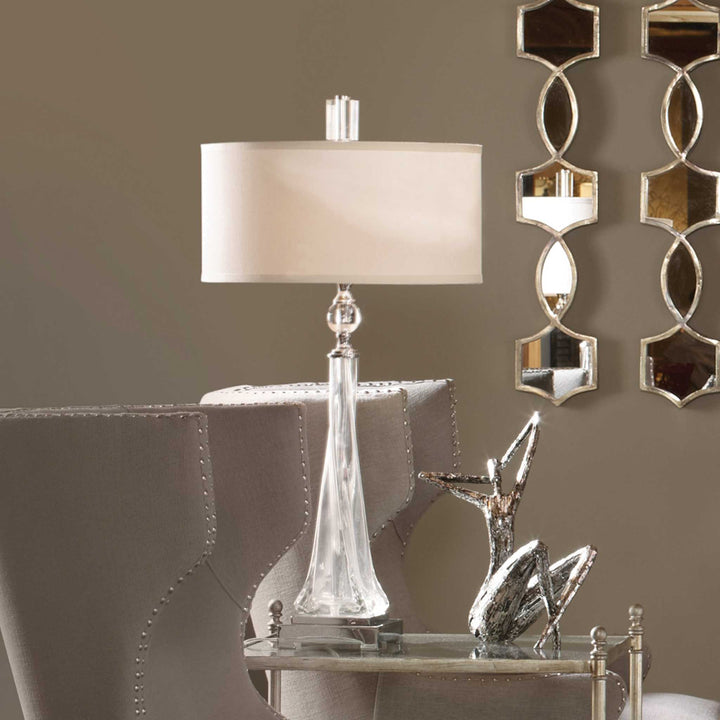 GRANCONA TWISTED GLASS TABLE LAMP - AmericanHomeFurniture