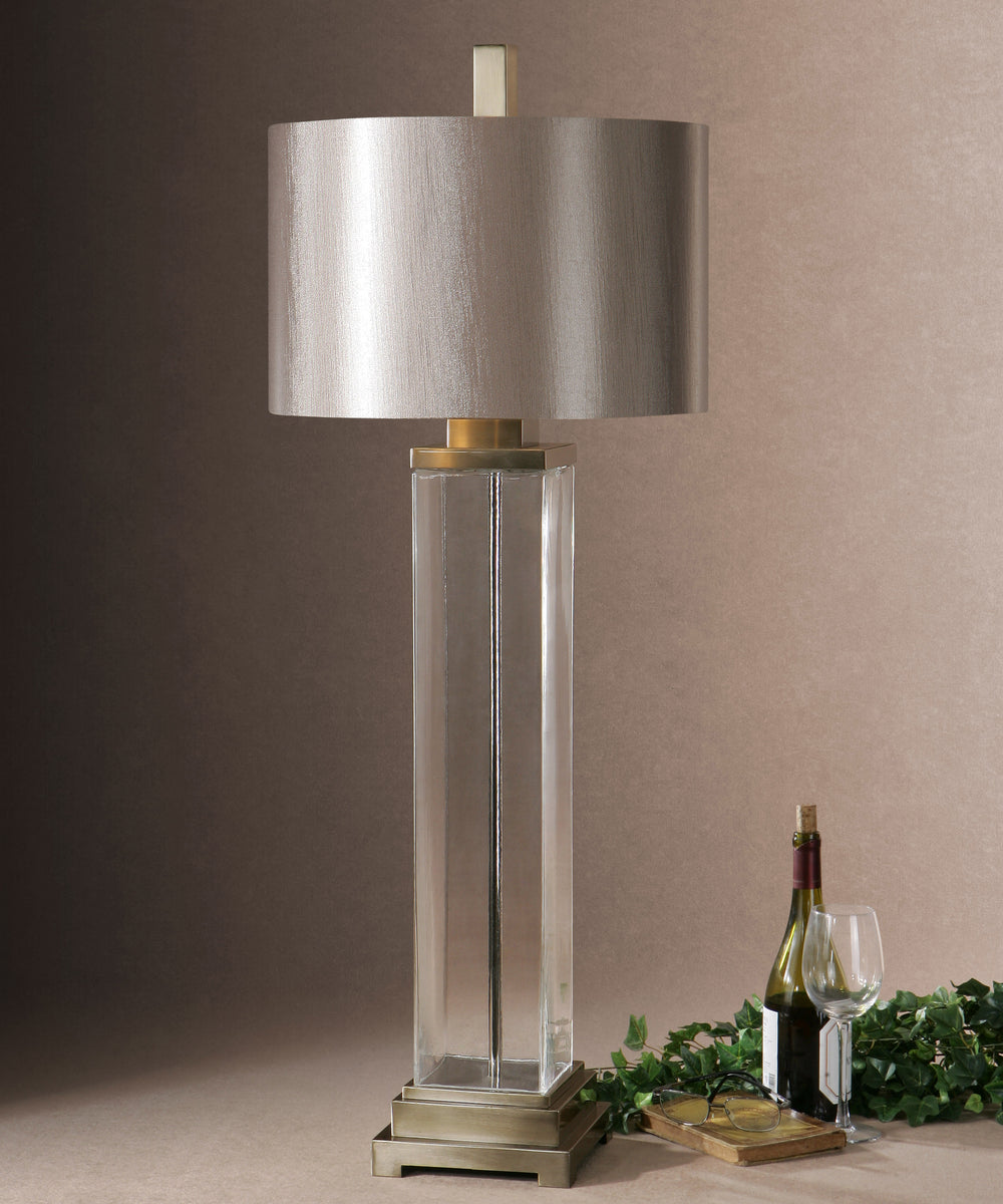 DRUSTAN CLEAR GLASS TABLE LAMP - AmericanHomeFurniture