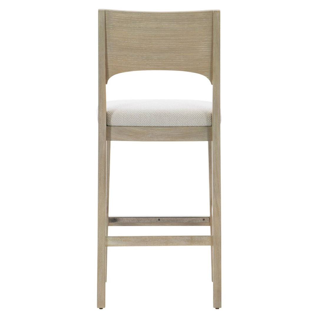 SOLARIA WOOD BACK BAR STOOL IN FABRIC B581