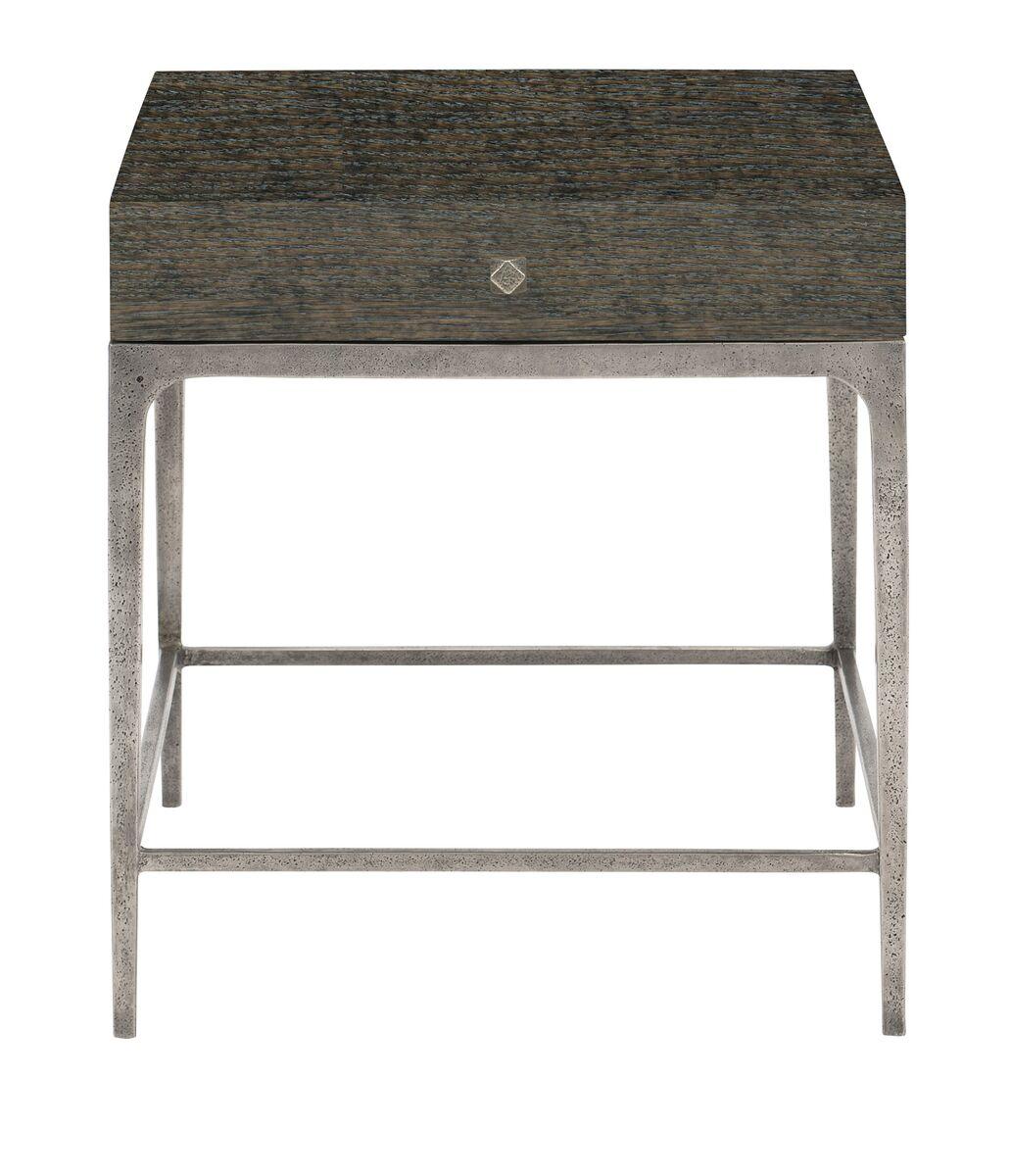 Bernhardt - Linea Side Table Stainless Brown Rectangle - 384124B | American Home Furniture