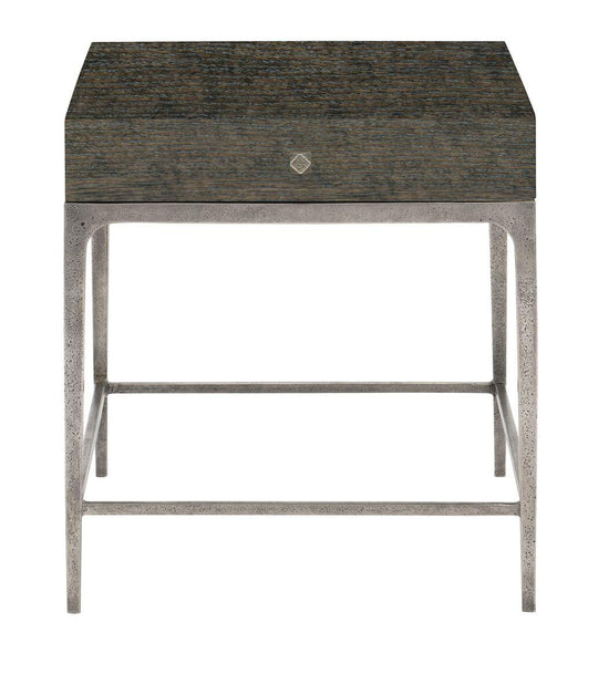 Bernhardt - Linea Side Table Stainless Brown Rectangle - 384124B | American Home Furniture