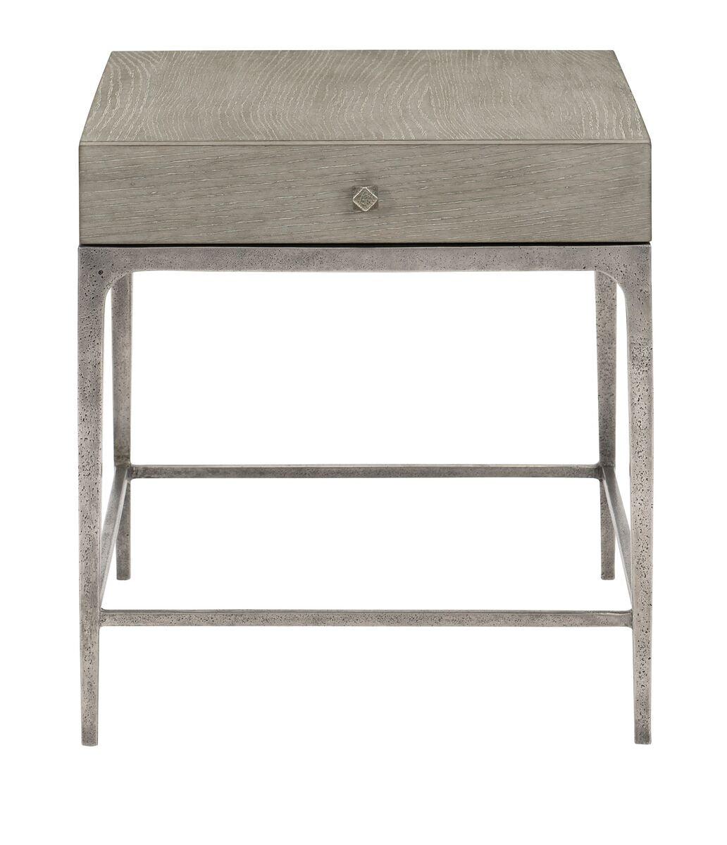Bernhardt - Linea Side Table Stainless Gray Rectangle - 384124G | American Home Furniture