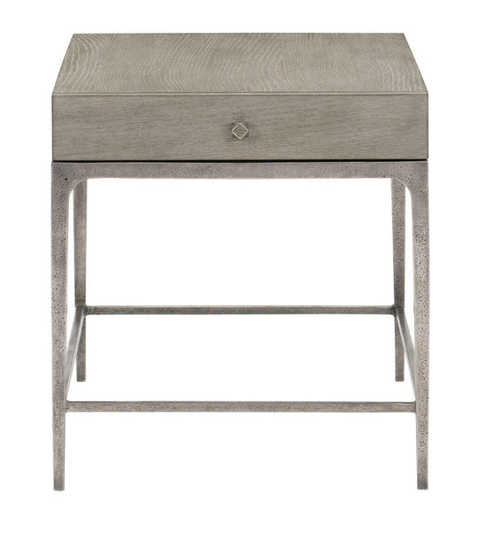 Bernhardt - Linea Side Table Stainless Gray Rectangle - 384124G | American Home Furniture