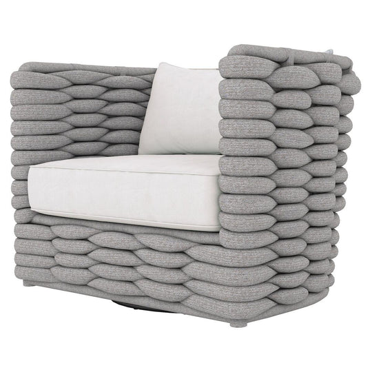 Bernhardt - Wailea Swivel Chair Grey Sock Weave Swivel Chair - OP2013S | American Home Furniture