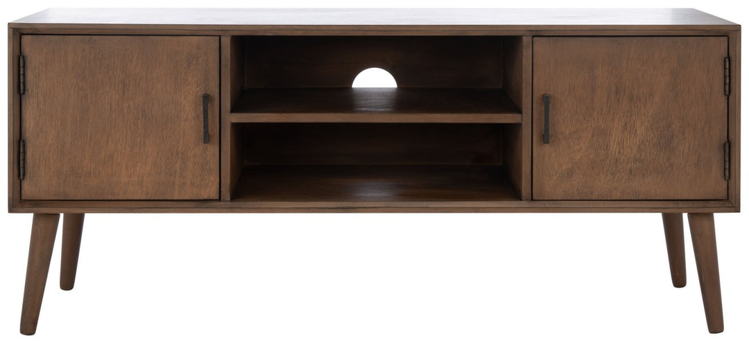 SORREL MID CENTURY 2 DOOR 1 SHELF MEDIA STAND - Safavieh - AmericanHomeFurniture