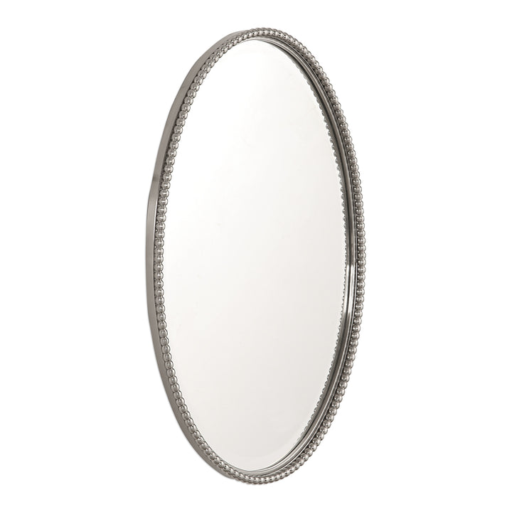 SHERISE BRUSHED NICKEL OVAL MIRROR - AmericanHomeFurniture