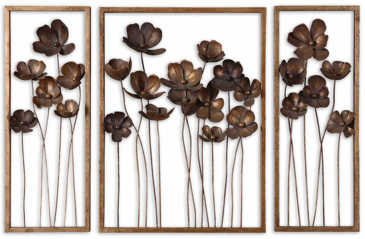 METAL TULIPS WALL ART SET/3 - AmericanHomeFurniture