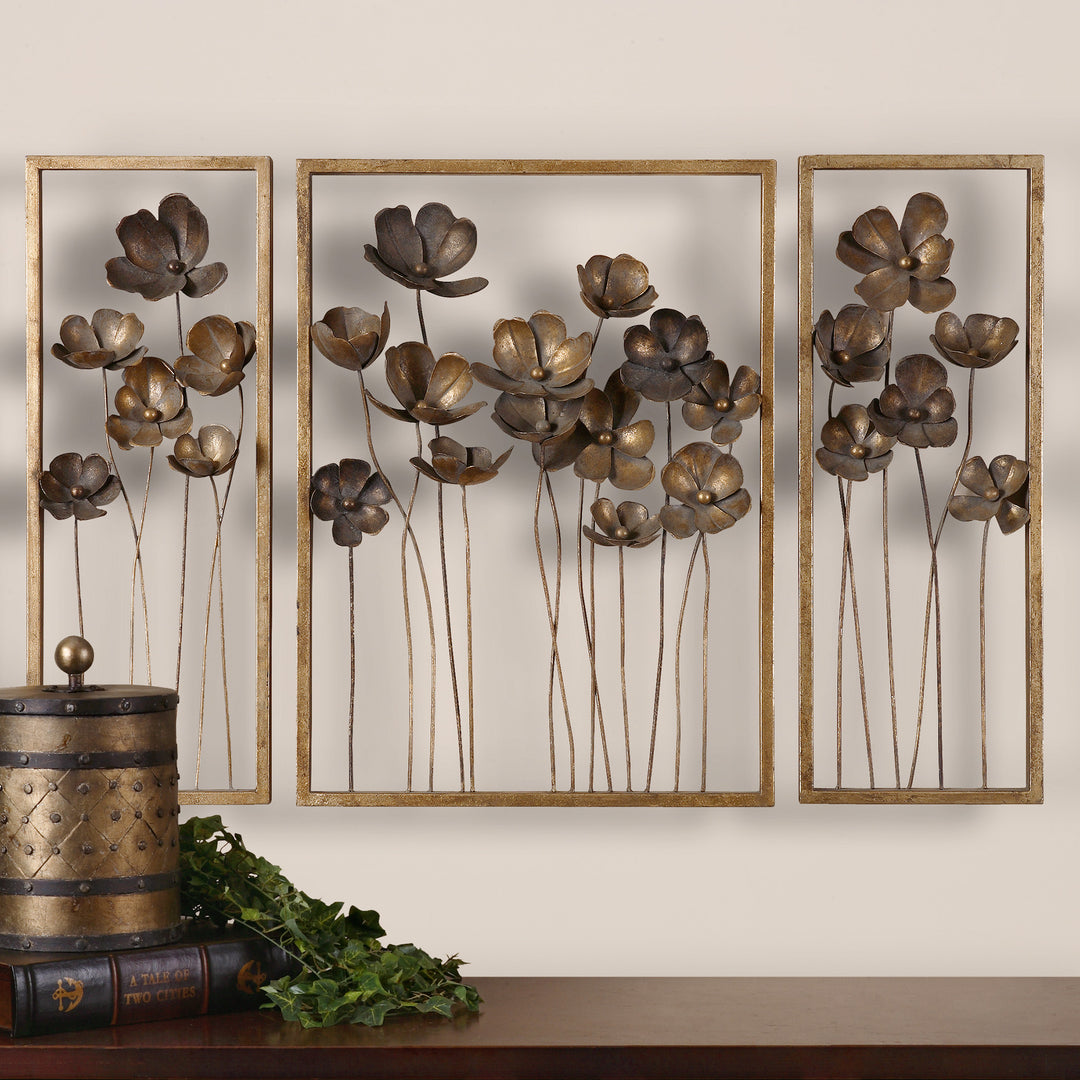 METAL TULIPS WALL ART SET/3 - AmericanHomeFurniture