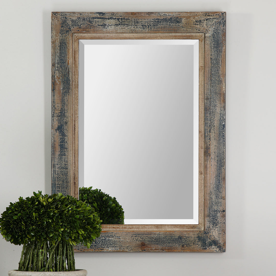 BOZEMAN DISTRESSED BLUE MIRROR - AmericanHomeFurniture