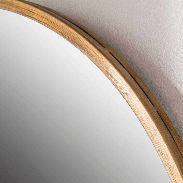 HERLEVA GOLD OVAL MIRROR - AmericanHomeFurniture