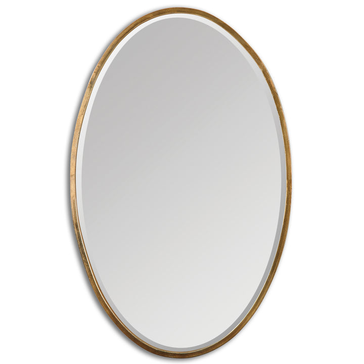 HERLEVA GOLD OVAL MIRROR - AmericanHomeFurniture