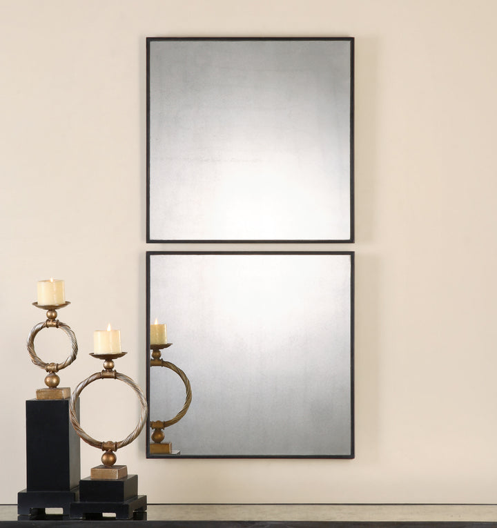 MATTY ANTIQUED SQUARE MIRRORS, SET OF 2 - AmericanHomeFurniture