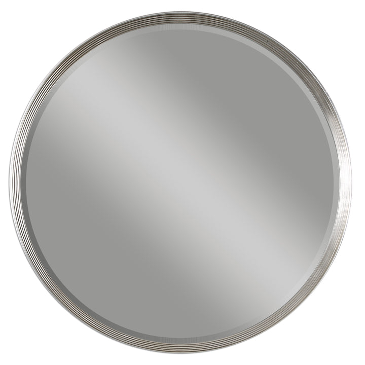 SERENZA ROUND SILVER MIRROR - AmericanHomeFurniture