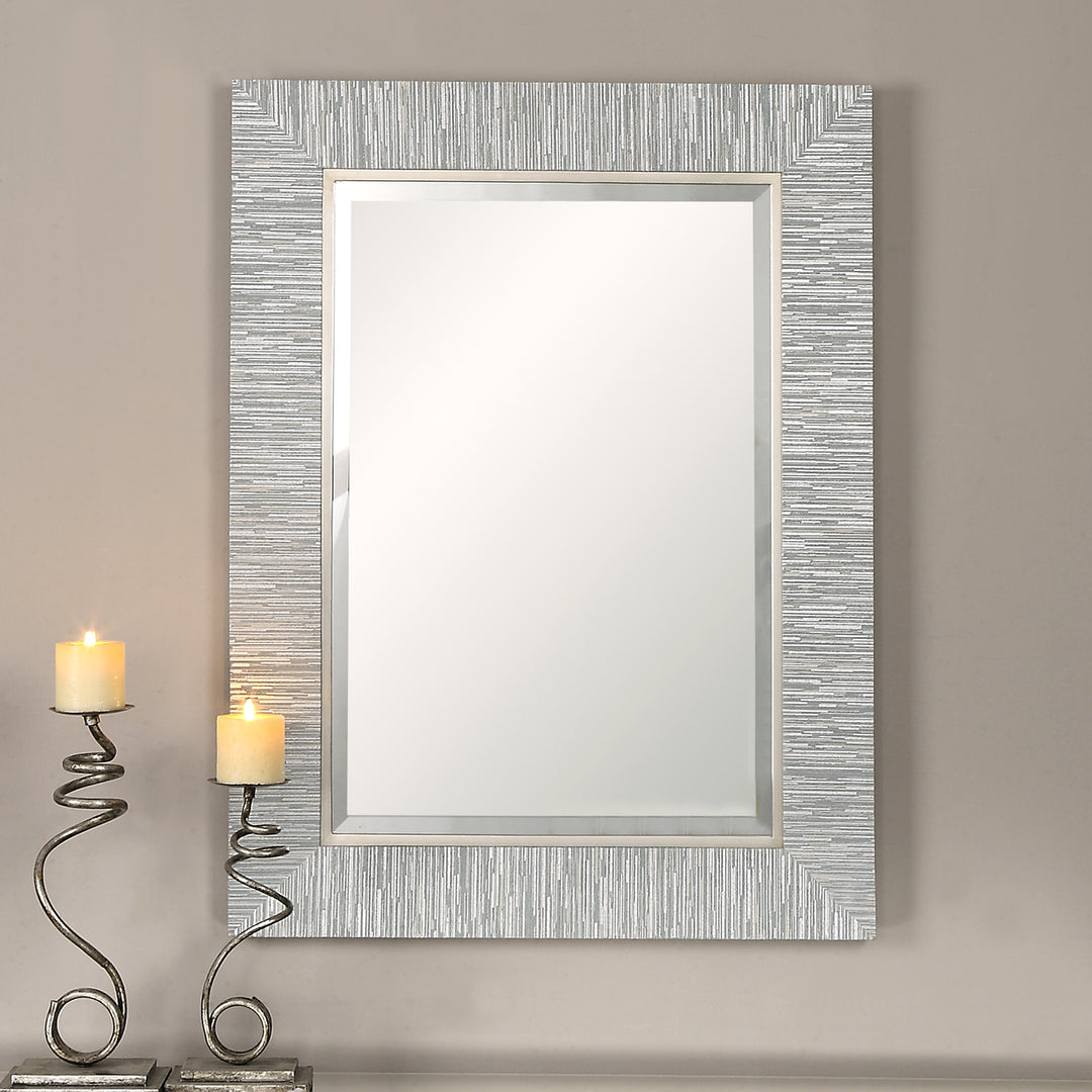 BELAYA GRAY WOOD MIRROR - AmericanHomeFurniture